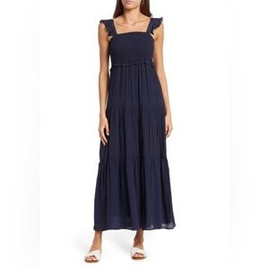Nanette Lepore Navy Smocked Maxi Dress - Size 6